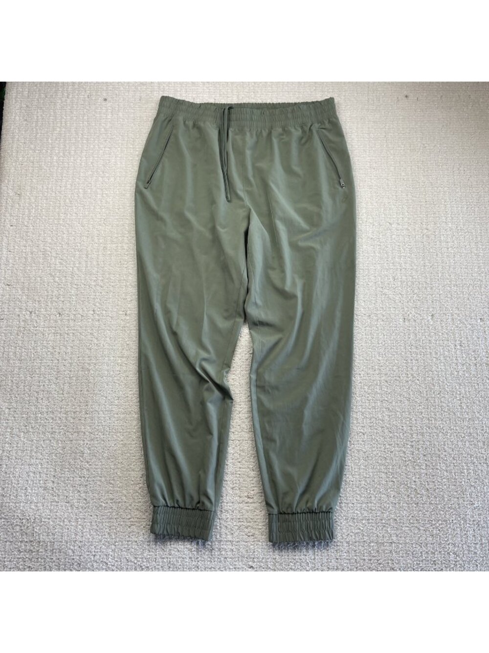 Asics Pants Womens Sz XL Green Stretch Woven Jogger Running Yoga Gym Athletic